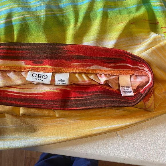 Cato rainbow red green yellow orange skirt size M - Picture 4 of 7